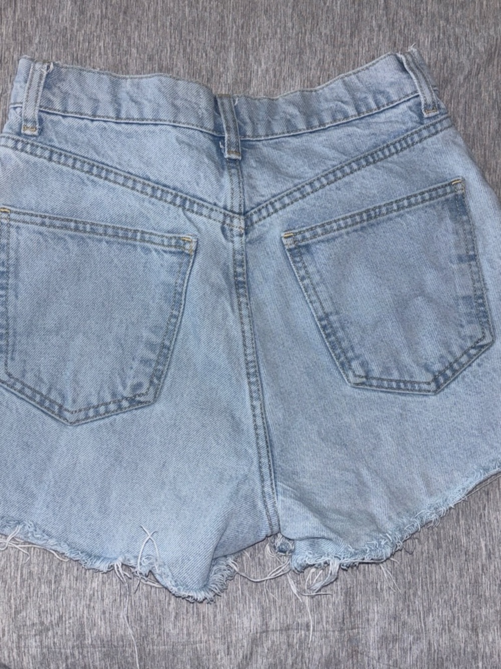 Zara Light Blue Denim High-Waist Cutoff Shorts